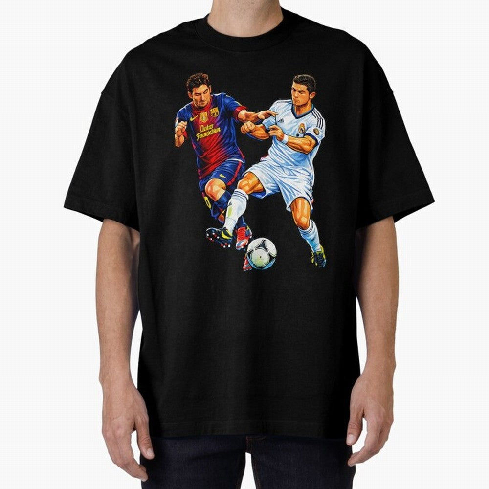 2 GOATS Oversized T-Shirt Elevate Match Day Hype around FIFA World Cup 2026 Group Stage, Mbappe, England, Stadium Memories, Football Loyalty, International Chants and Championship Tradition; Ideal for Football Dads, Football Moms, Friends,
