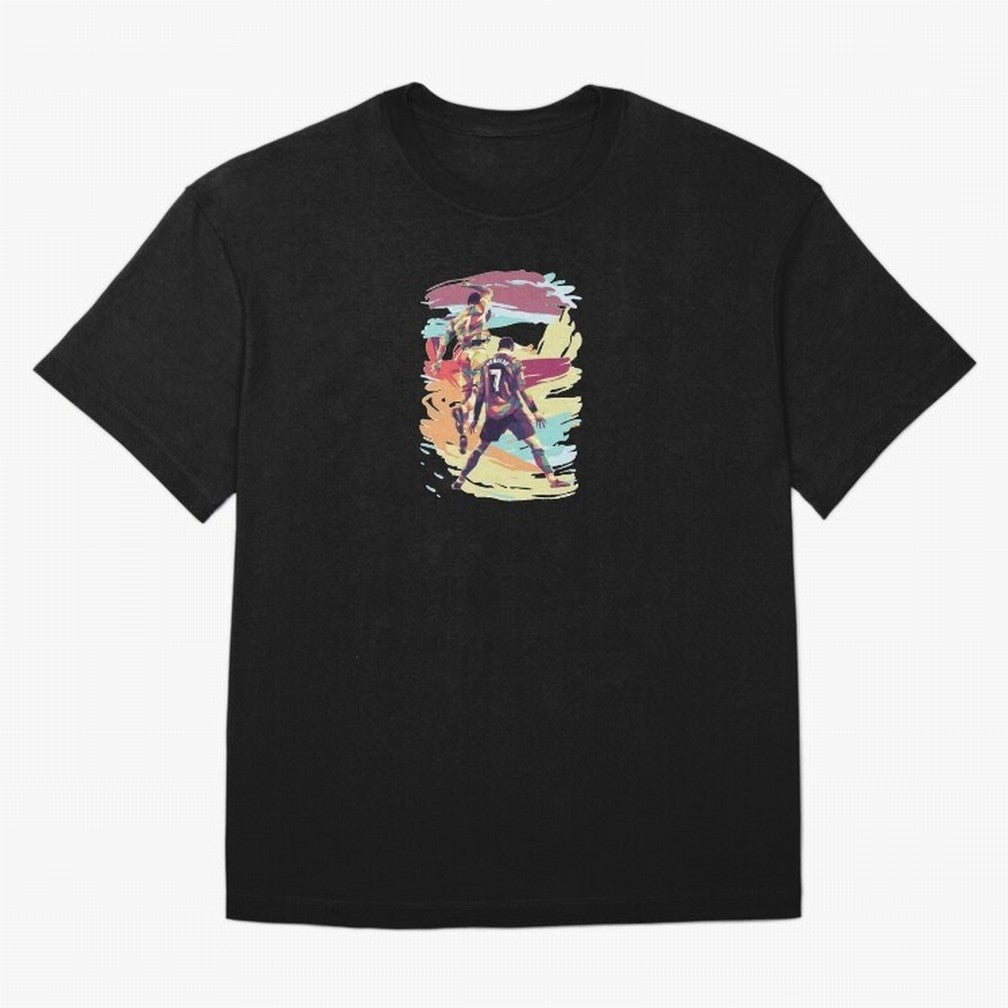 Illustration Cristiano Ronaldo CR7 Oversized T-Shirt Keep Football History Alive during Global Football Passion for FIFA World Cup 2026 USA Canada Mexico, Inspired by Cristiano Ronaldo, Haaland and CR7, Argentina, Football History, Final Match