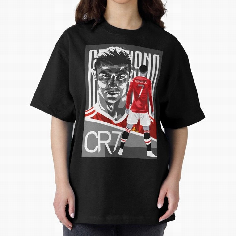 Cristiano Ronaldo in Red Oversized T-Shirt Make Memories around FIFA World Cup 2026 USA Canada Mexico Spirit, Inspired by Spain, Messi, CR7 and Mbappe, Football Passion, Legendary Performances, Festival Vibes and Supporter Community; Perfect for
