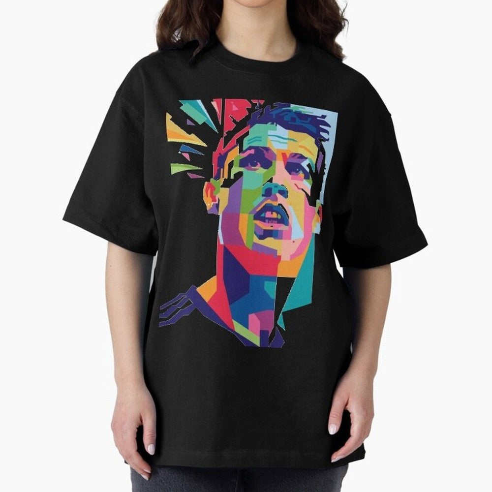 CR7 Sketch Oversized T-Shirt Carry National Pride through FIFA World Cup 2026 USA Canada Mexico Spirit, Highlighting Germany, Neymar, Game Day Rituals, Football Legends, Country Pride and the Road to the Final; Great for Watch Parties, Sports Bars,