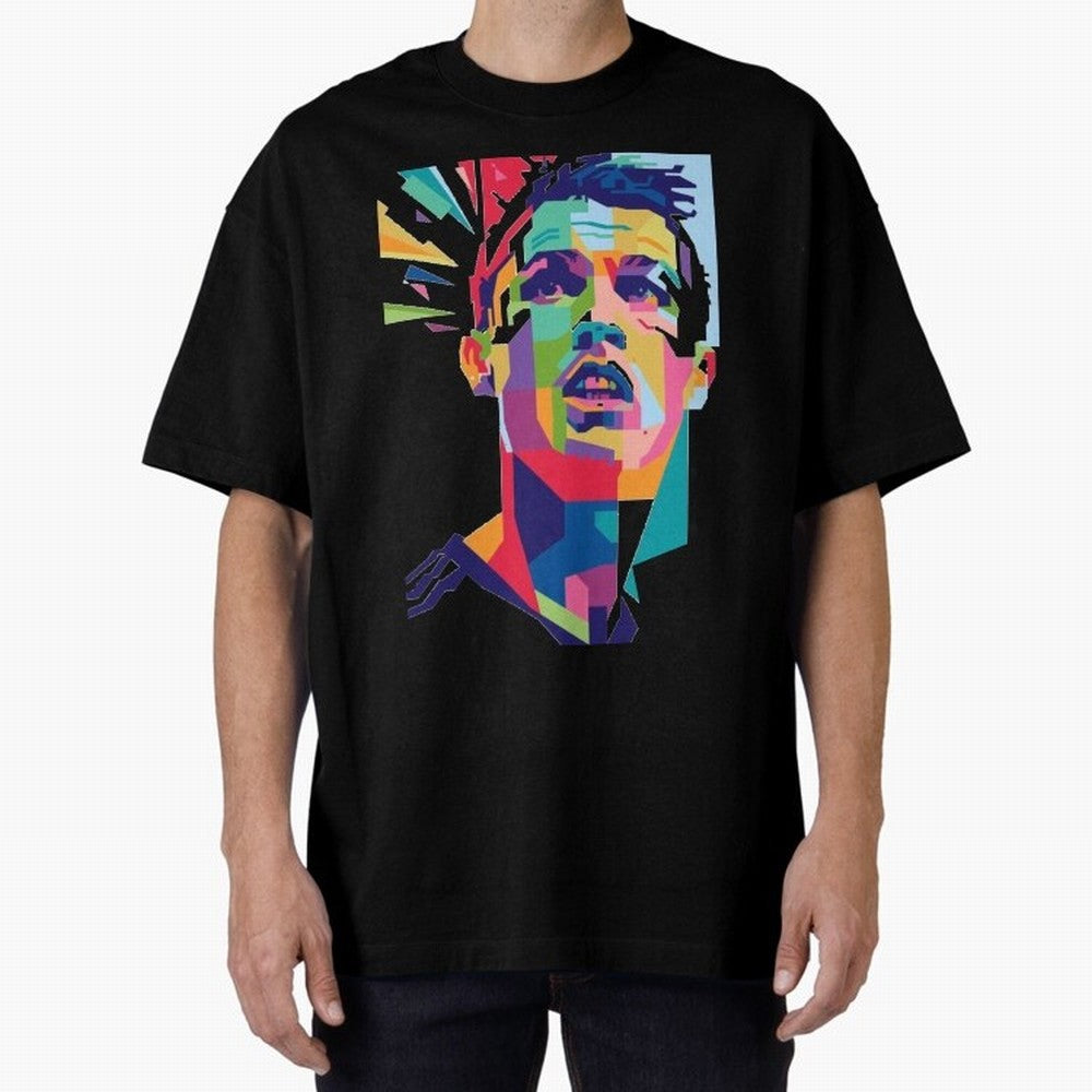 CR7 Sketch Oversized T-Shirt Carry National Pride through FIFA World Cup 2026 USA Canada Mexico Spirit, Highlighting Germany, Neymar, Game Day Rituals, Football Legends, Country Pride and the Road to the Final; Great for Watch Parties, Sports Bars,