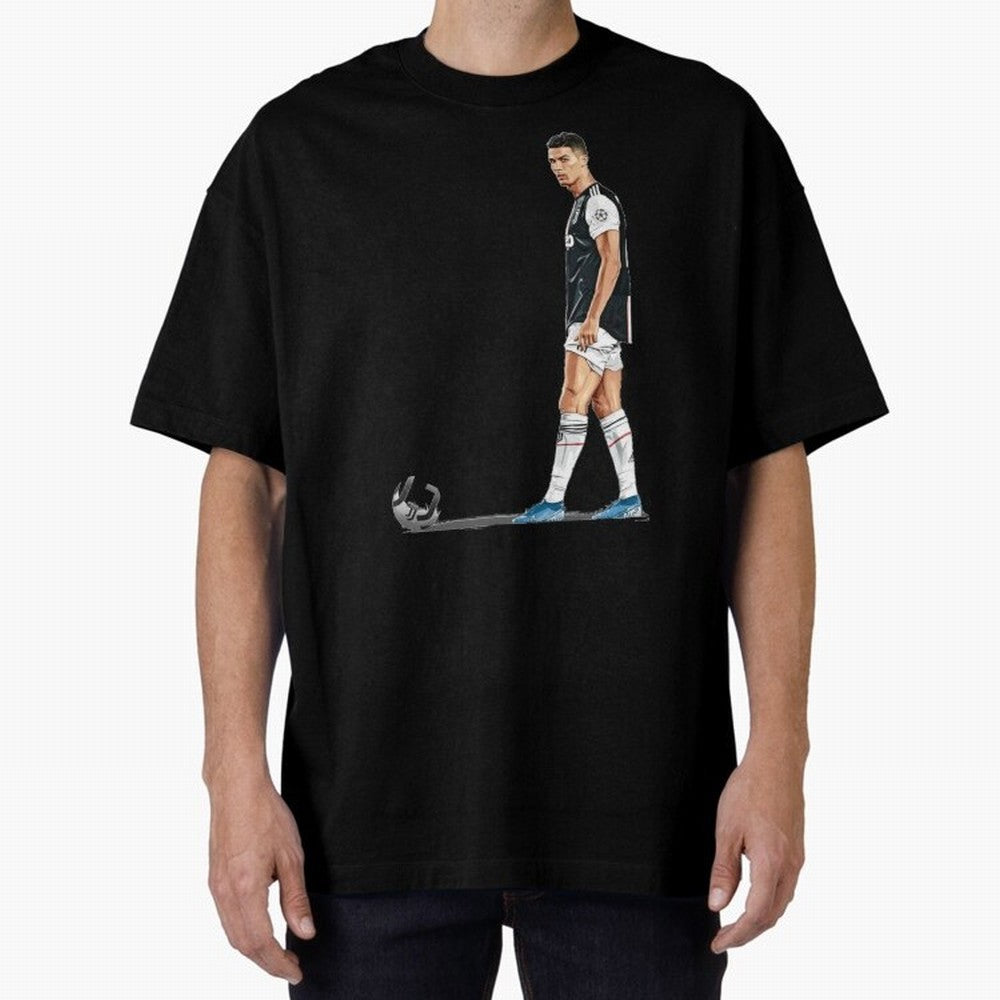 Ronaldo Watercolor Oversized T-Shirt Experience the Global Stage of FIFA World Cup 2026 Group Stage for Fans of Messi, Neymar and Mbappe and England, France and Netherlands, Bringing Stadium Memories, Football Loyalty, International Chants and