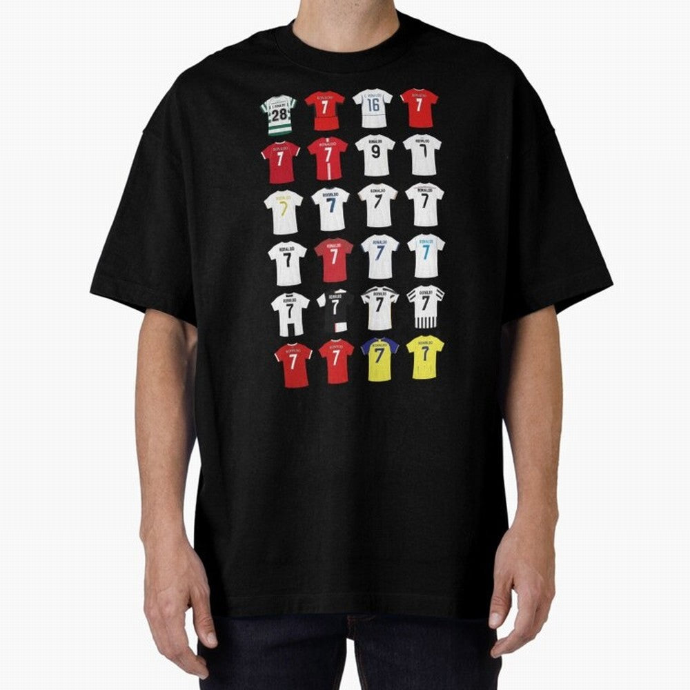 Cristiano Ronaldo Football Oversized T-Shirt Celebrate Golden Goal Energy in Match Day Hype around FIFA World Cup 2026, Haaland, Brazil, Portugal and Argentina, Goal Celebration Energy, Supporter Heritage, Football Icons and Worldwide Tournament