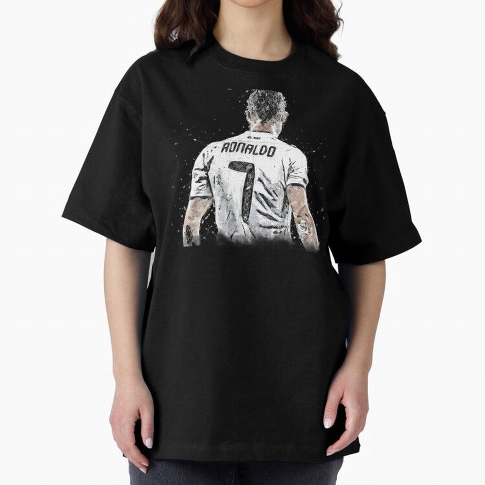 Cristiano Ronaldo Cristiano ronaldo back Oversized T-Shirt Mark FIFA World Cup 2026 Inspired by Mbappe, Germany Energy, Sports Nostalgia, International Competition, Famous Players and Unforgettable Victories; Perfect for Supporters Who Want Bold