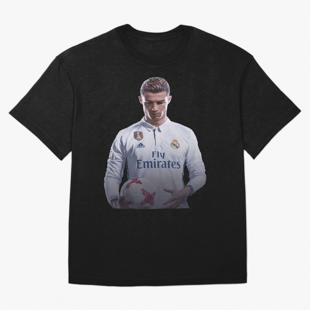 Ronaldo Madrid Jersey Poster Oversized T-Shirt Follow the Final Road of Global Football Passion for FIFA World Cup 2026, Highlighting Mbappe and Neymar, France, Football Festival Excitement, Trophy Ambitions, Country Rivalries and Star Player Buzz;
