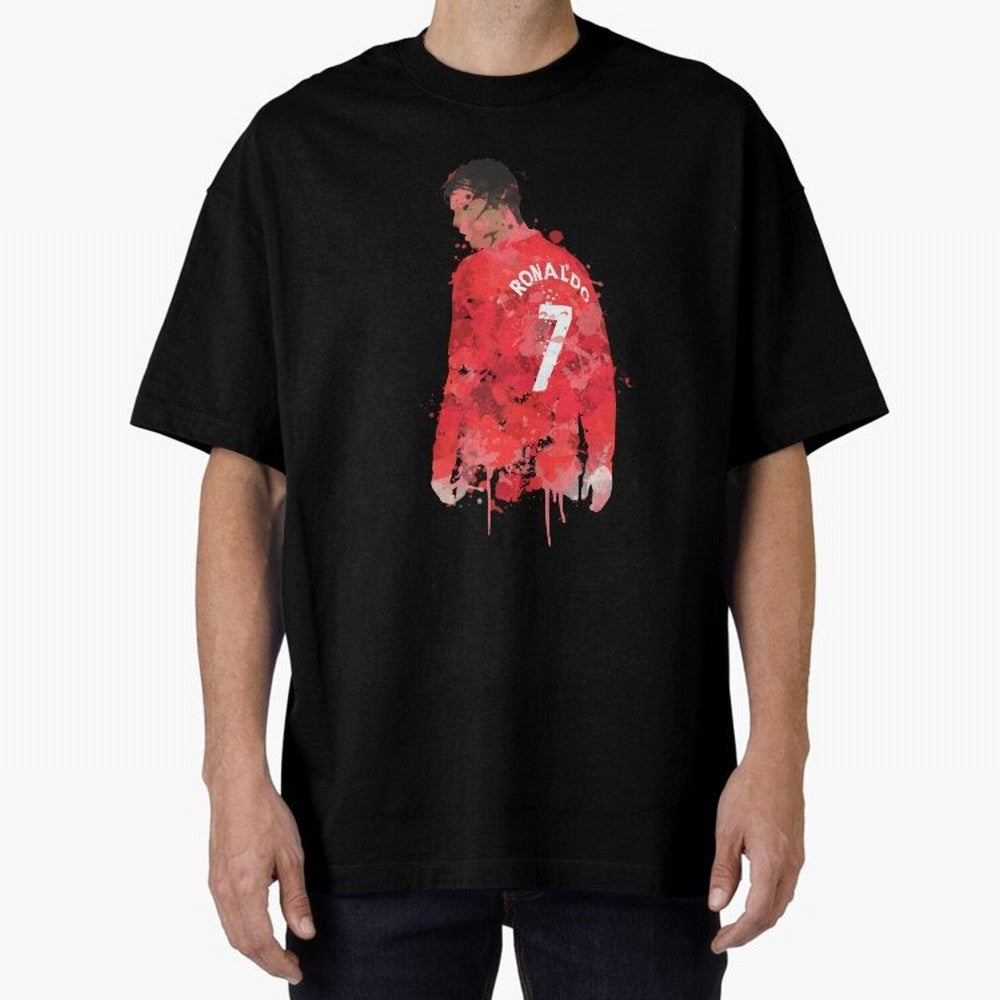 Cristiano Ronaldo - Manchester United Legend Art Oversized T-Shirt Create FIFA World Cup 2026 Group Stage for Fans of Mbappe and Portugal, Spain and Germany, Bringing Retro Football Energy, Iconic Rivalries, Trophy Chase Drama and Stadium