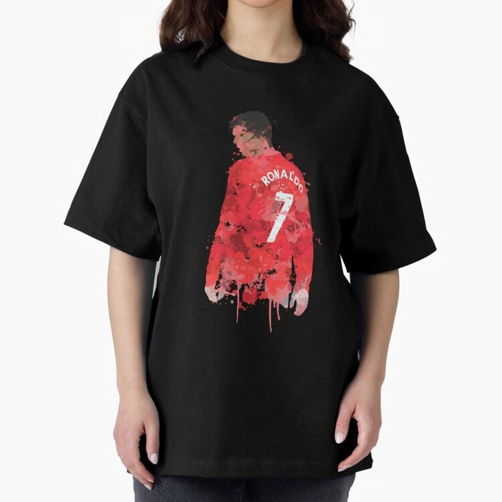 Cristiano Ronaldo - Manchester United Legend Art Oversized T-Shirt Create FIFA World Cup 2026 Group Stage for Fans of Mbappe and Portugal, Spain and Germany, Bringing Retro Football Energy, Iconic Rivalries, Trophy Chase Drama and Stadium