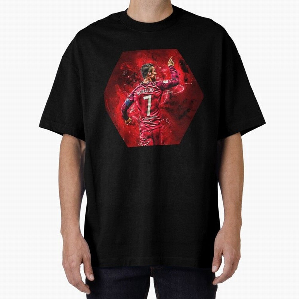 CR7 Art Oversized T-Shirt Celebrate the Magic of FIFA World Cup 2026 with Mbappe and Neymar, France and Portugal Energy, Stadium Memories, Football Loyalty, International Chants and Championship Tradition; Perfect for People Who Love Argentina,