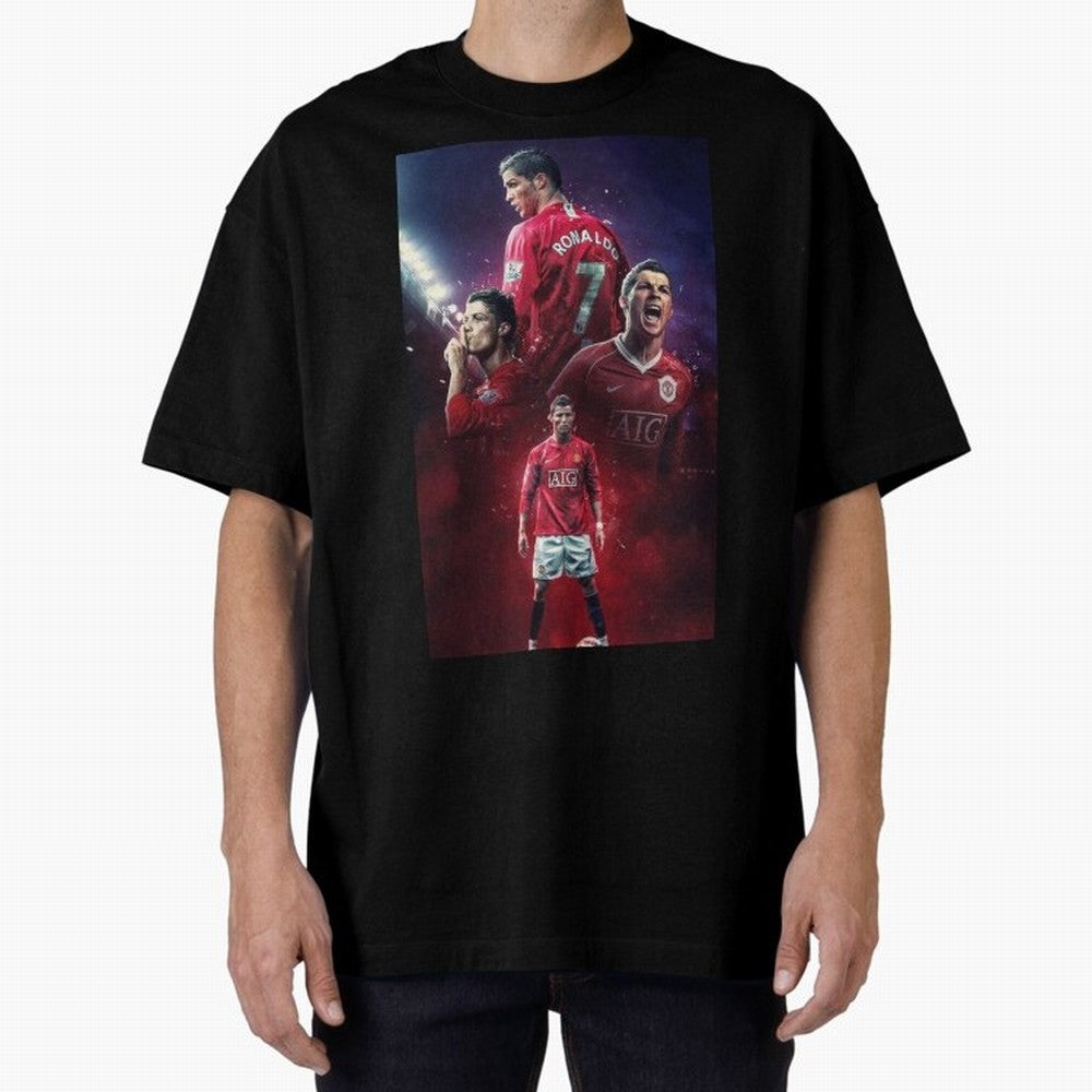 Cristiano Ronaldo dos Santos Aveiro Art Oversized T-Shirt Keep the Legacy of Global Football Passion for FIFA World Cup 2026, Highlighting Mbappe and Neymar, Brazil, Fan Favorite Moments, National Team Passion, Big Match Drama and Soccer History;