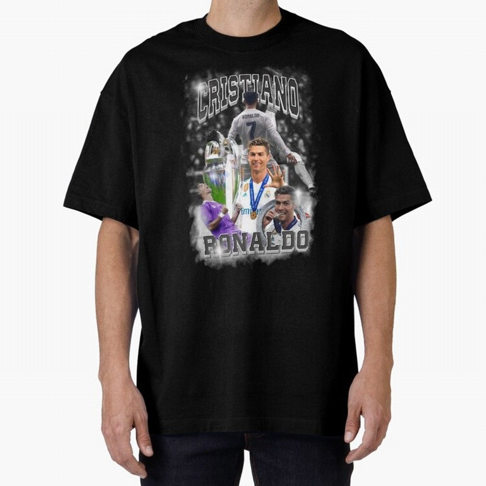 Cristiano Ronaldo Oversized T-Shirt Show Match Day Excitement for FIFA World Cup 2026 for Fans of CR7 and Portugal, Bringing Football Passion, Legendary Performances, Festival Vibes and Supporter Community; Made for Collectors Who Enjoy Iconic