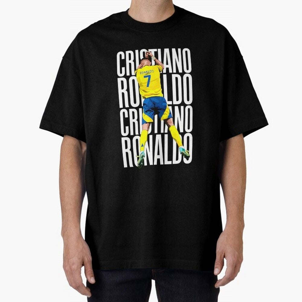 Cristiano Ronaldo Siuuuu Celebration Oversized T-Shirt Follow the FIFA World Cup 2026 USA Canada Mexico Journey through CR7 and Messi Highlights, England and Germany Pride, Worldwide Fan Energy, Dramatic Goals, Stadium Lights and Championship