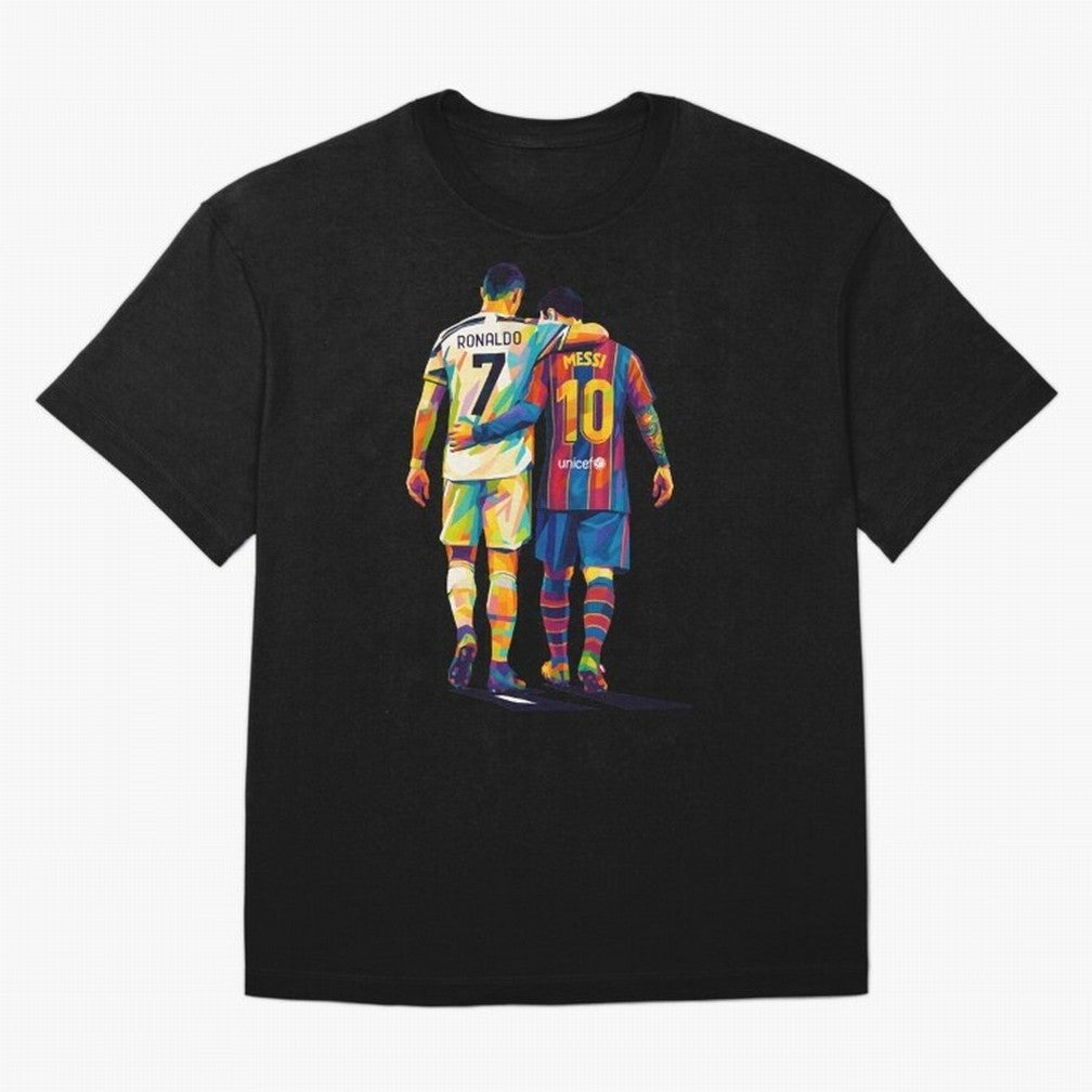 Cristiano Ronaldo and Messi Wpap Art Oversized T-Shirt Celebrate Unforgettable Nights in Global Football Passion for FIFA World Cup 2026 USA Canada Mexico, Capturing Cristiano Ronaldo, Haaland and CR7, Germany, Retro Football Energy, Iconic