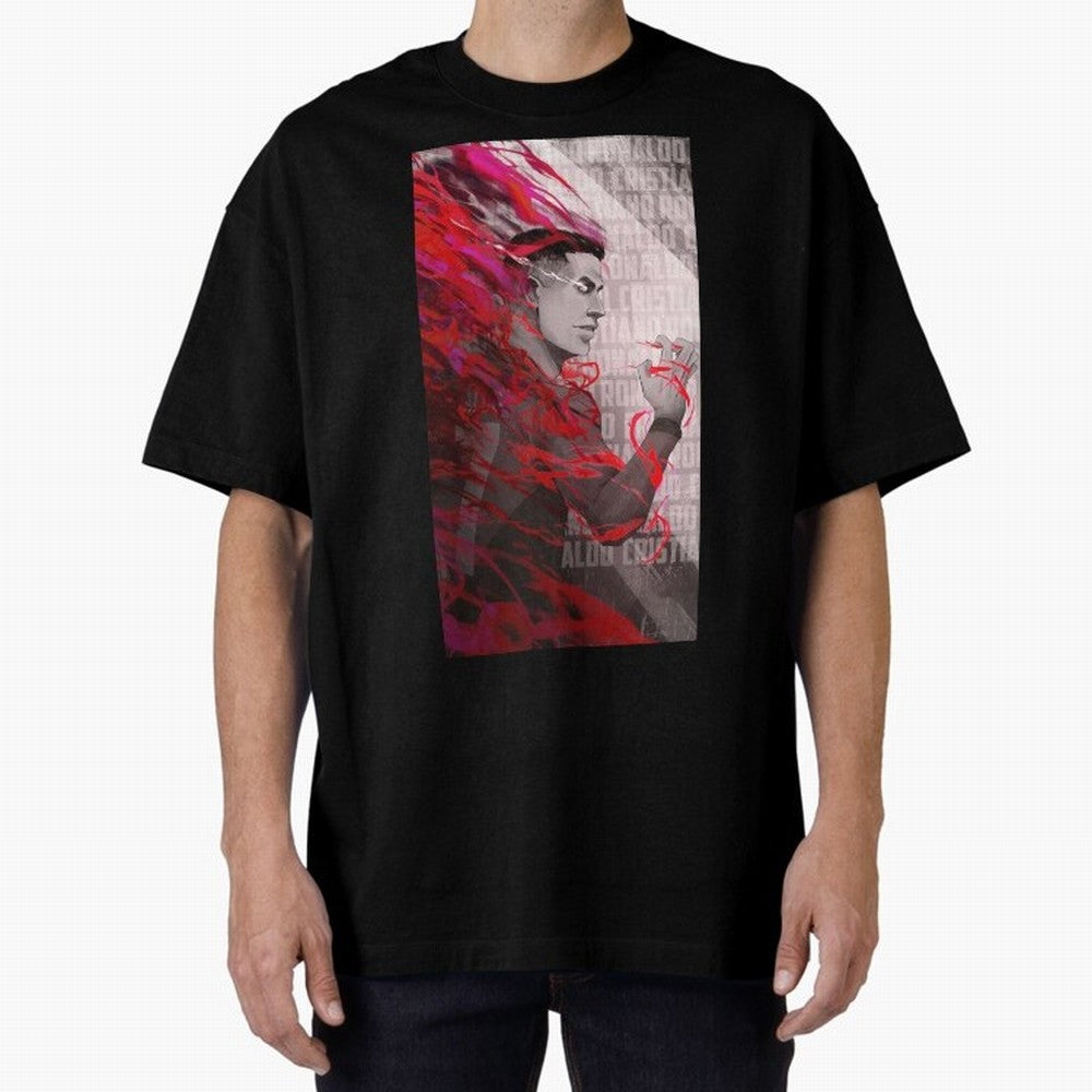 Cristiano Ronaldo x Blue Lock Oversized T-Shirt Celebrate Supporters United by the FIFA World Cup 2026 Journey through Haaland Highlights, France Pride, Classic Soccer Heritage, Championship Pressure, Fan Loyalty and International Pride; Ideal for