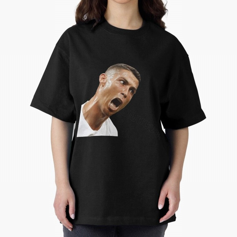 Cristiano Ronaldo Siuuu Meme Oversized T-Shirt Celebrate Unforgettable Nights in Match Day Hype around FIFA World Cup 2026 Group Stage, Neymar, Netherlands, Global Supporter Spirit, Legendary Goals, National Colors and Tournament Celebration; Great