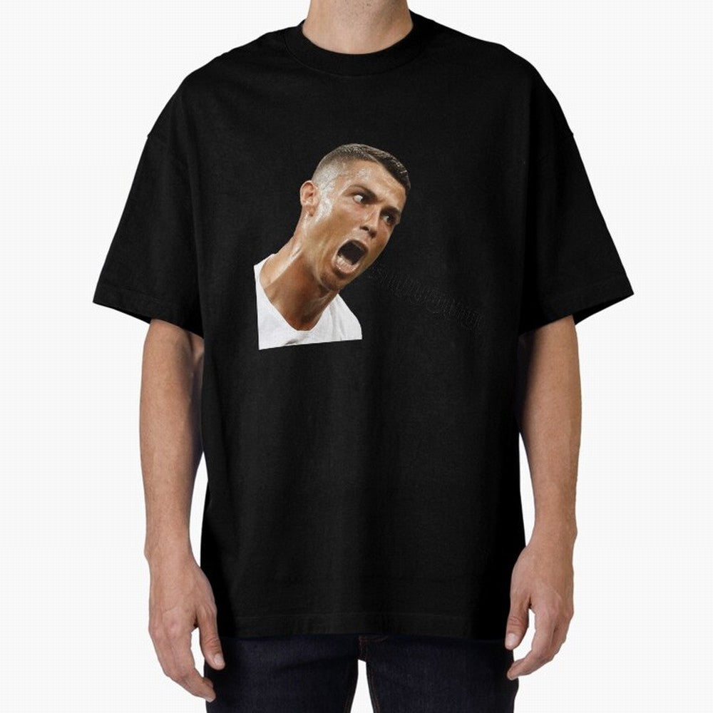 Cristiano Ronaldo Siuuu Meme Oversized T-Shirt Celebrate Unforgettable Nights in Match Day Hype around FIFA World Cup 2026 Group Stage, Neymar, Netherlands, Global Supporter Spirit, Legendary Goals, National Colors and Tournament Celebration; Great