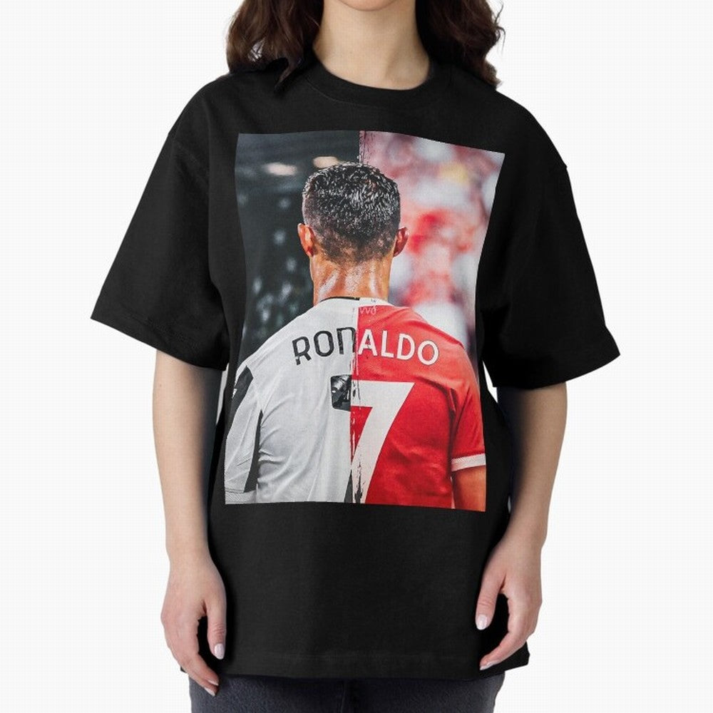Cristiano Ronaldo , Manchester Star , Football Poster 2122 Star Oversized T-Shirt Upgrade Match Day Hype around FIFA World Cup 2026 USA Canada Mexico, Neymar, Haaland and Cristiano Ronaldo, Argentina, Worldwide Fan Energy, Dramatic Goals, Stadium