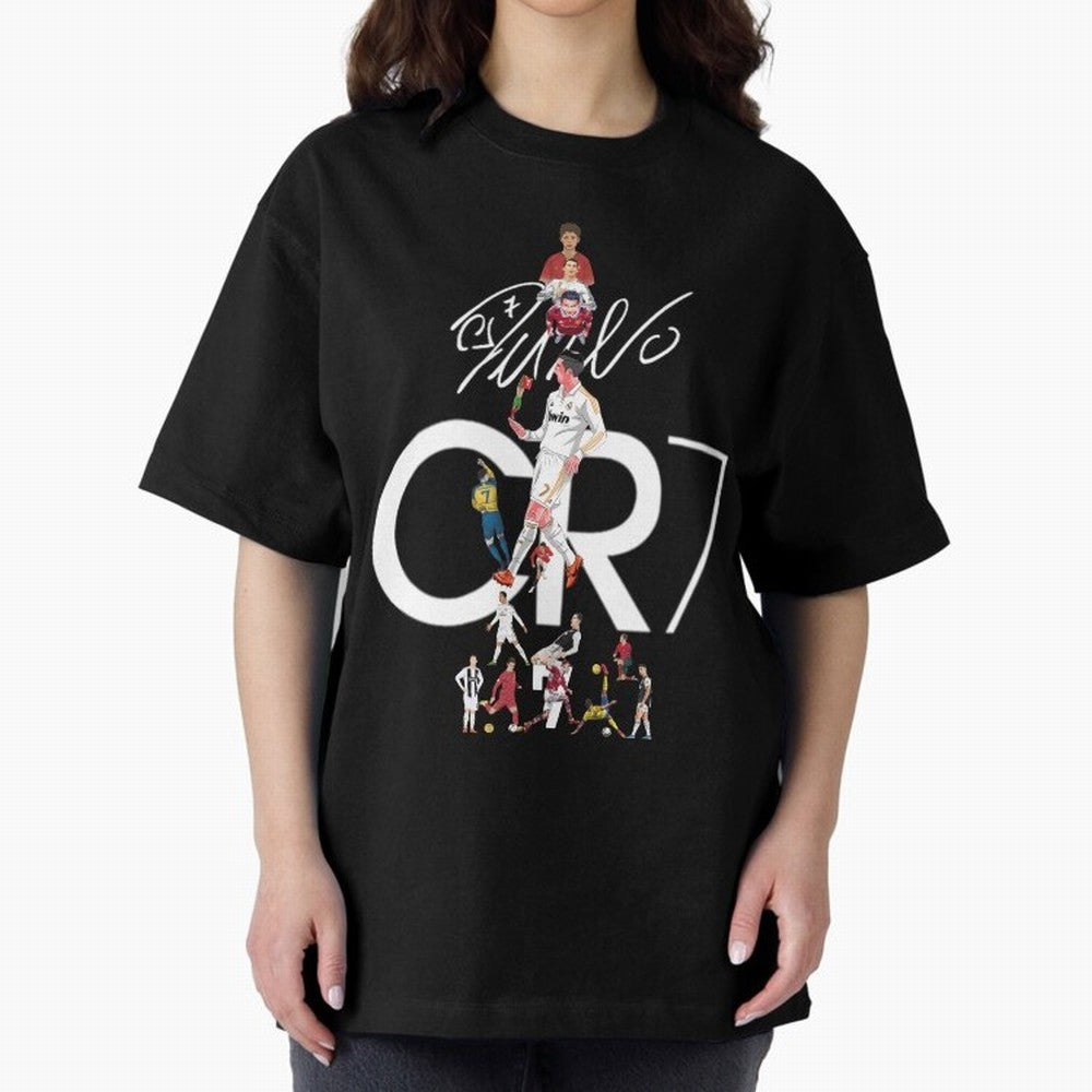 CR7 Oversized T-Shirt Relive the Noise and Pride of FIFA World Cup 2026 USA Canada Mexico Spirit, with England, France and Netherlands, Messi and Cristiano Ronaldo, Football Passion, Legendary Performances, Festival Vibes and Supporter Community;