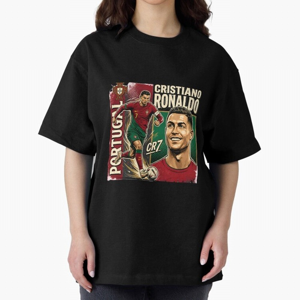Ronaldo Portugal Vintage Oversized T-Shirt Relive the Noise and Pride of FIFA World Cup 2026 USA Canada Mexico Spirit, Driven by Argentina, France and Brazil, Neymar, Stadium Memories, Football Loyalty, International Chants and Championship