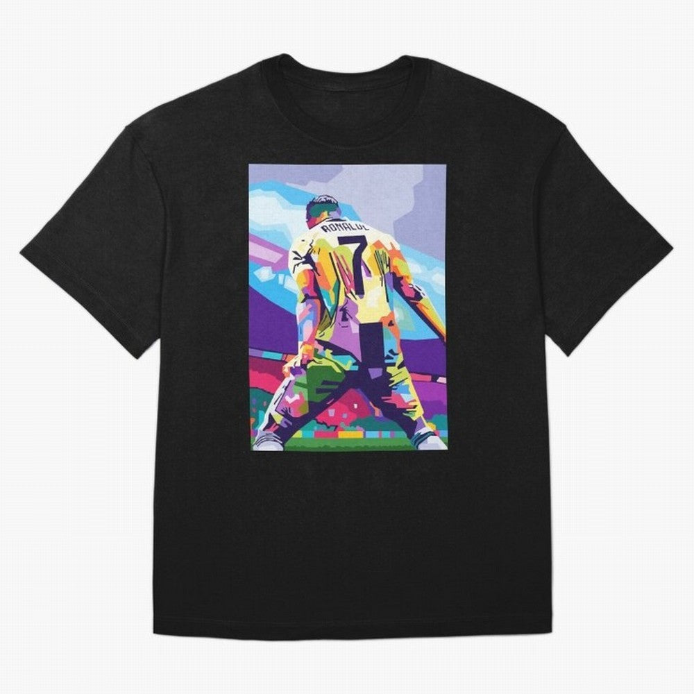 Cristiano Ronaldo Celebration Wpap Pop Art Oversized T-Shirt Bring Bold Fan Energy to Match Day Hype around FIFA World Cup 2026, Neymar, Netherlands, Worldwide Fan Energy, Dramatic Goals, Stadium Lights and Championship Celebrations; Ideal for