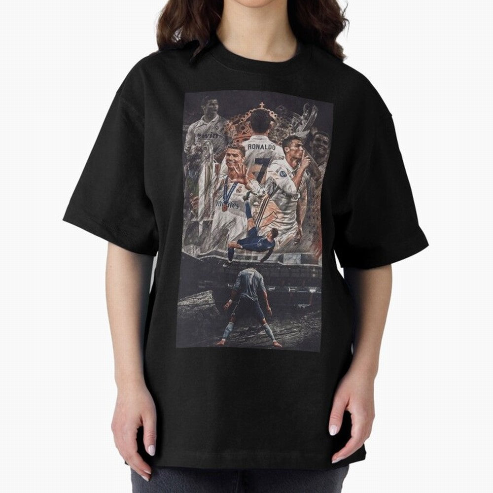 Cristiano Ronaldo Oversized T-Shirt Mark Match Day Hype around FIFA World Cup 2026 Group Stage, Neymar, Netherlands, Championship Spirit, Famous Goals, Roaring Crowds and International Football Unity; Great for Supporters Who Love Legendary