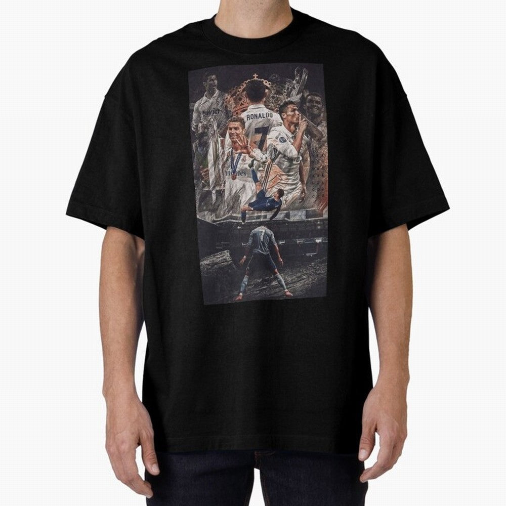 Cristiano Ronaldo Oversized T-Shirt Mark Match Day Hype around FIFA World Cup 2026 Group Stage, Neymar, Netherlands, Championship Spirit, Famous Goals, Roaring Crowds and International Football Unity; Great for Supporters Who Love Legendary