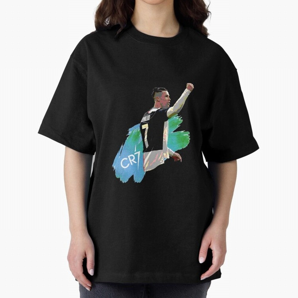 Cristiano Ronaldo Oversized T-Shirt Celebrate the Magic of FIFA World Cup 2026 Group Stage for Fans of Haaland and Mbappe and England and Germany, Bringing Football Festival Excitement, Trophy Ambitions, Country Rivalries and Star Player Buzz; Made