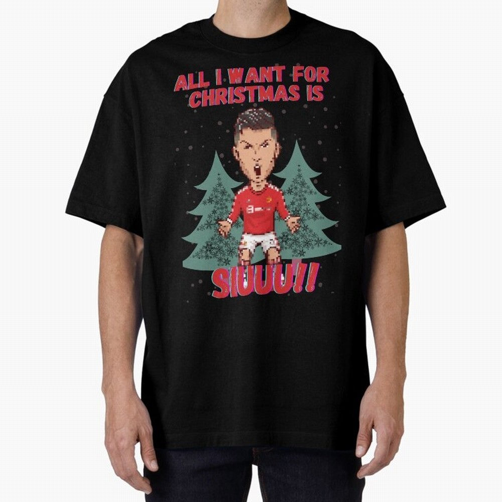 All I Want For Christmas is Siuuu Oversized T-Shirt Discover the FIFA World Cup 2026 Journey through Messi, Neymar and Mbappe Highlights, England, France and Netherlands Pride, Champion Mindset, Group Stage Buzz, Knockout Tension and Passionate Fan