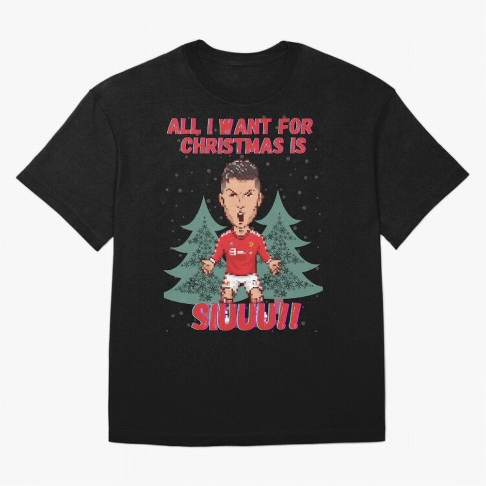 All I Want For Christmas is Siuuu Oversized T-Shirt Discover the FIFA World Cup 2026 Journey through Messi, Neymar and Mbappe Highlights, England, France and Netherlands Pride, Champion Mindset, Group Stage Buzz, Knockout Tension and Passionate Fan