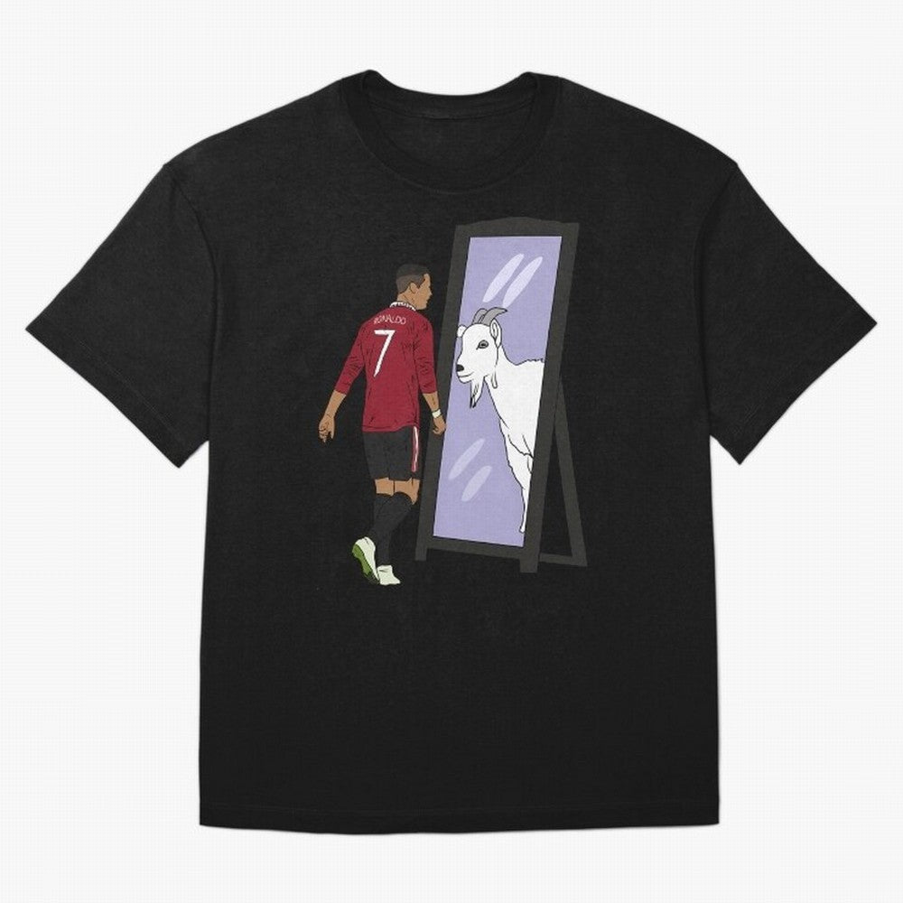 Cristiano Ronaldo Mirror GOAT Oversized T-Shirt Treasure the FIFA World Cup 2026 Group Stage Journey through Neymar Highlights, Brazil Pride, Sports Nostalgia, International Competition, Famous Players and Unforgettable Victories; Great for