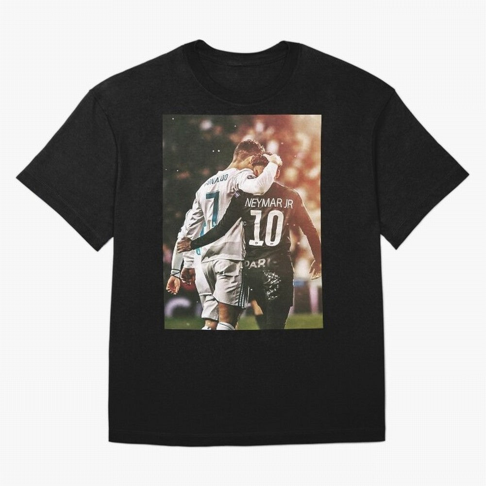 CR7 N Neymar Oversized T-Shirt Remember Iconic Moments from FIFA World Cup 2026 Group Stage Driven by CR7 and Messi, France and Portugal Energy, Global Supporter Spirit, Legendary Goals, National Colors and Tournament Celebration; Ideal for