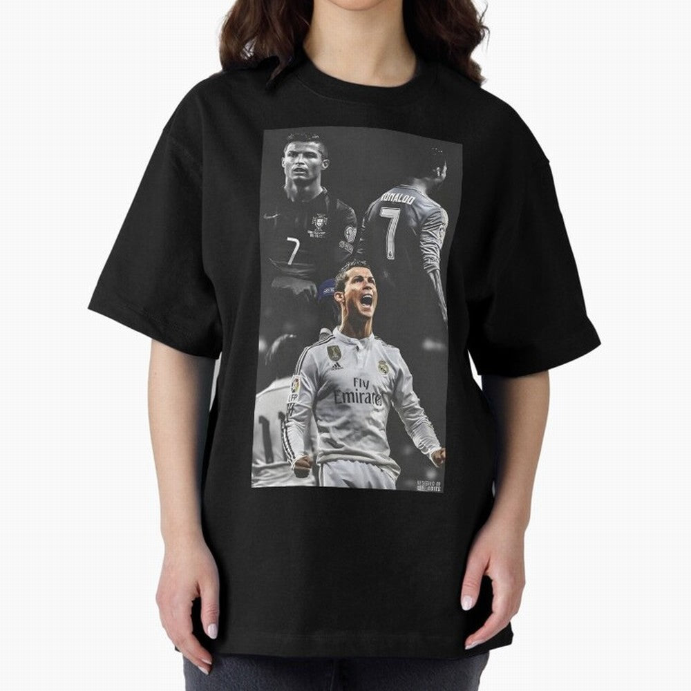 Cristiano Ronaldo CR7 Football Art Poster Oversized T-Shirt Make Your Look Match FIFA World Cup 2026 Group Stage Inspired by Mbappe and Neymar, Argentina and Brazil Energy, Soccer Culture, Superstar Moments, National Team Dreams and Competitive