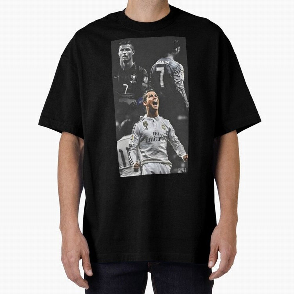 Cristiano Ronaldo CR7 Football Art Poster Oversized T-Shirt Make Your Look Match FIFA World Cup 2026 Group Stage Inspired by Mbappe and Neymar, Argentina and Brazil Energy, Soccer Culture, Superstar Moments, National Team Dreams and Competitive