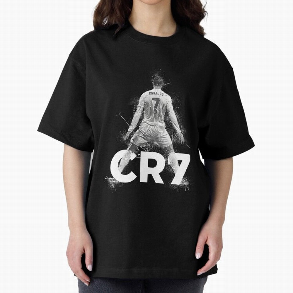 Cristiano Ronaldo CR7 Oversized T-Shirt Enjoy Match Day Hype around FIFA World Cup 2026 USA Canada Mexico, Mbappe and Neymar, England, Stadium Chants, National Pride, Trophy Dreams and Unforgettable Football Memories; Great for Watch Parties,