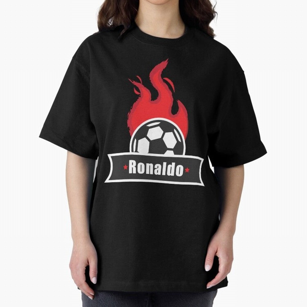 Football Player Design Oversized T-Shirt Join FIFA World Cup 2026 USA Canada Mexico Inspired by Cristiano Ronaldo, France and Portugal Energy, Tournament Hype, Historic Matchups, Family Viewing Parties and Global Sports Pride; Perfect for Fans,