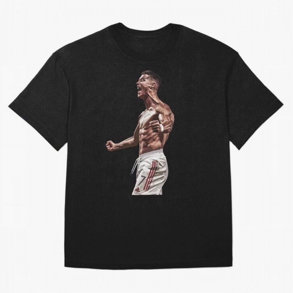 Cristiano Ronaldo - Celebration - CR7 - Black Oversized T-Shirt Celebrate the FIFA World Cup 2026 Journey through Messi, CR7 and Mbappe Highlights, Germany Pride, Supporter Pride, Iconic Celebrations, Legendary Names and Global Match Day Energy;