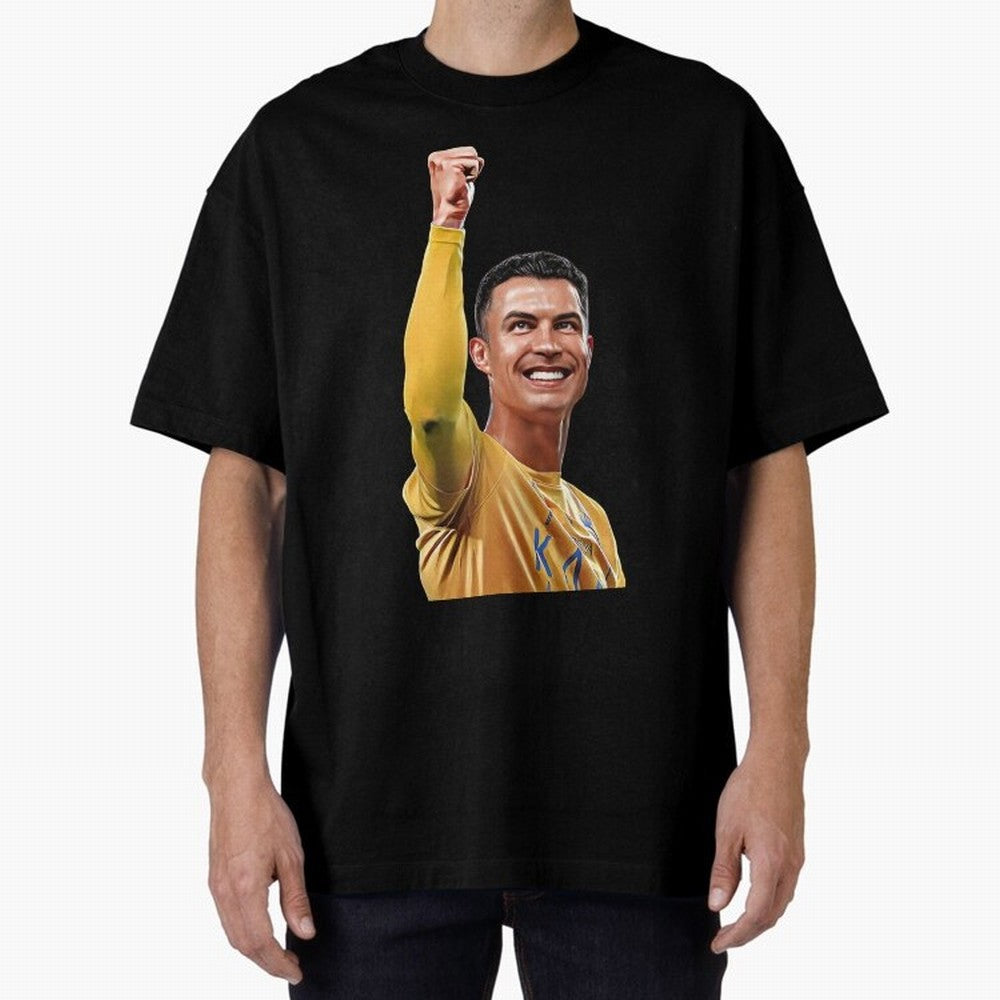 Cristiano Ronaldo - CR 7 Celebration Oversized T-Shirt Turn Every Weekend Toward Match Day Hype around FIFA World Cup 2026 Group Stage, Cristiano Ronaldo, Haaland and CR7, Brazil, Portugal and Argentina, Supporter Pride, Iconic Celebrations,