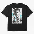 Cristiano Japanese Poster Oversized T-Shirt Build Match Day Hype around FIFA World Cup 2026 USA Canada Mexico, Mbappe and Neymar, Germany, Football Festival Excitement, Trophy Ambitions, Country Rivalries and Star Player Buzz; Built for Supporters