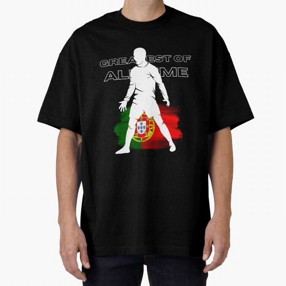 Cristiano Ronaldo Portugal Greatest Of All Time Oversized T-Shirt Make Game Day About Global Football Passion for FIFA World Cup 2026, Centered on Messi, CR7 and Mbappe, Argentina, France and Brazil, Championship Spirit, Famous Goals, Roaring