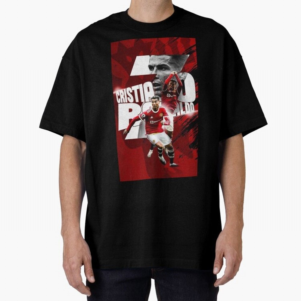 Cristiano Ronaldo Illustration Oversized T-Shirt Support Your Favorite Stars during the FIFA World Cup 2026 Journey through Neymar Highlights, England Pride, Football History, Final Match Energy, Crowd Noise and Once in a Lifetime Moments; Perfect