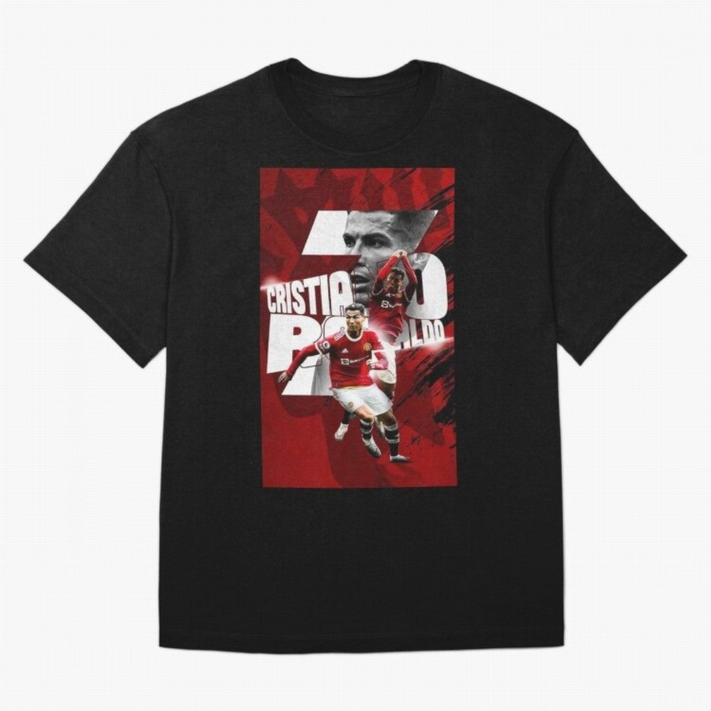 Cristiano Ronaldo Illustration Oversized T-Shirt Support Your Favorite Stars during the FIFA World Cup 2026 Journey through Neymar Highlights, England Pride, Football History, Final Match Energy, Crowd Noise and Once in a Lifetime Moments; Perfect