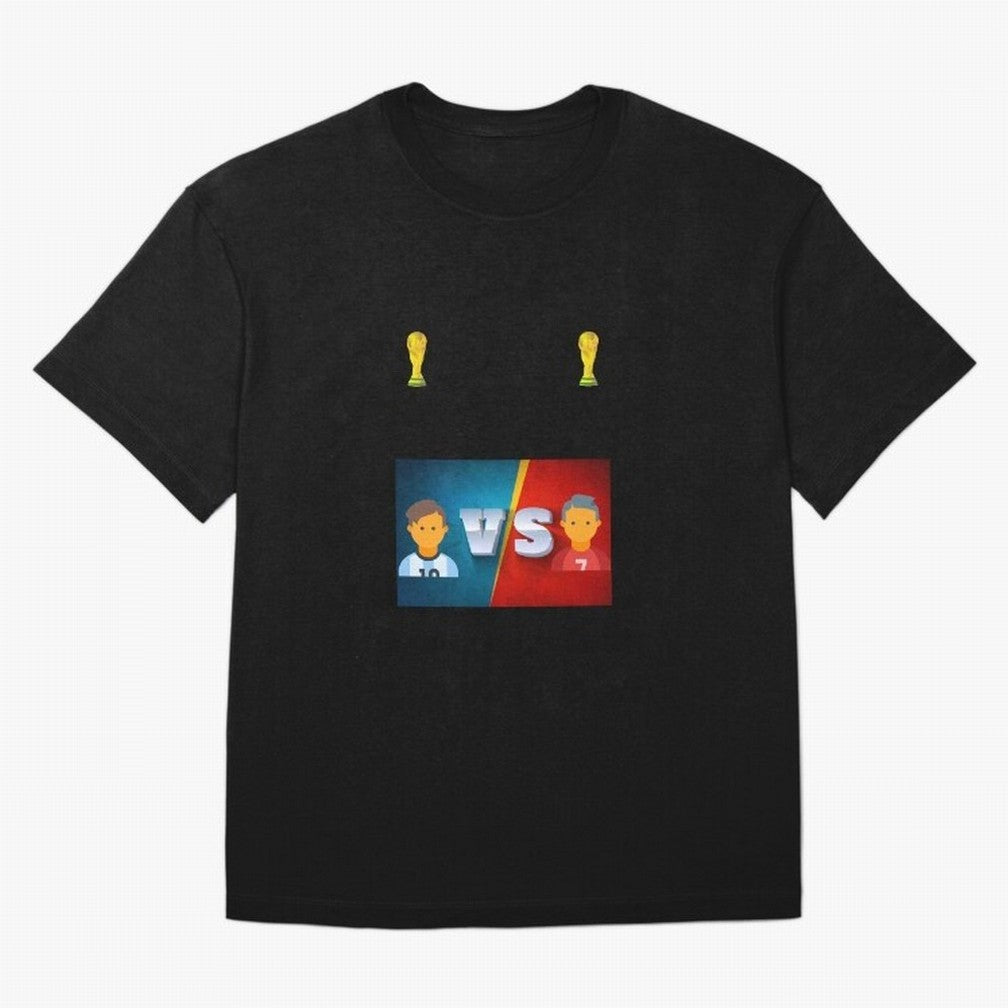 THE RONALDO VS MESSI Oversized T-Shirt Show Passion for the Stars of Global Football Passion for FIFA World Cup 2026 Group Stage, Connected to Neymar, England, France and Netherlands, Soccer Culture, Superstar Moments, National Team Dreams and