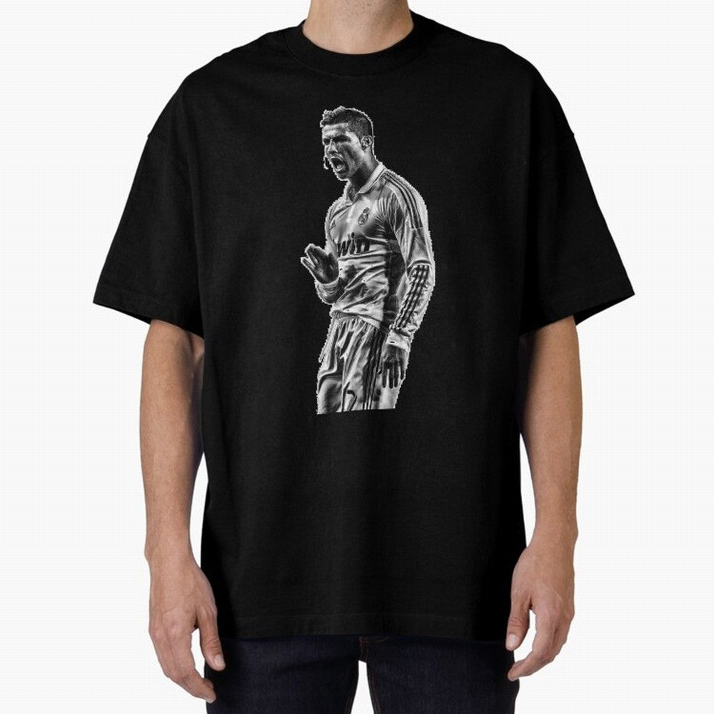 Cristiano Ronaldo Calma Oversized T-Shirt Support Global Football Passion for FIFA World Cup 2026, Highlighting CR7, Argentina, France and Brazil, Champion Mindset, Group Stage Buzz, Knockout Tension and Passionate Fan Culture; Ideal for Passionate