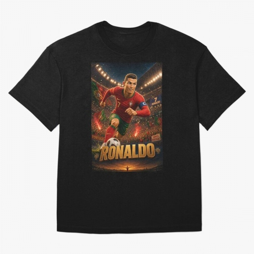 Ronaldo Oversized T-Shirt Turn Up for the FIFA World Cup 2026 Journey through CR7 and Messi Highlights, Portugal Pride, Classic Soccer Heritage, Championship Pressure, Fan Loyalty and International Pride; Great for Supporters Who Love Legendary