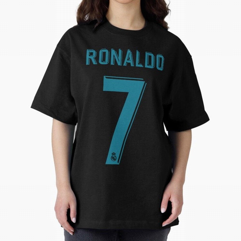 Cristiano Ronaldo 2018 Oversized T-Shirt Celebrate Soccer Greatness during Match Day Hype around FIFA World Cup 2026 Group Stage, Neymar, Haaland and Cristiano Ronaldo, Portugal, Spain and Germany, Match Day Excitement, Supporter Culture, Golden