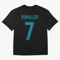 Cristiano Ronaldo 2018 Oversized T-Shirt Celebrate Soccer Greatness during Match Day Hype around FIFA World Cup 2026 Group Stage, Neymar, Haaland and Cristiano Ronaldo, Portugal, Spain and Germany, Match Day Excitement, Supporter Culture, Golden