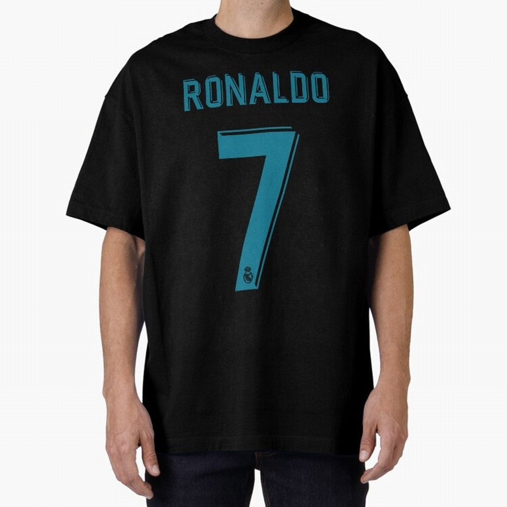 Cristiano Ronaldo 2018 Oversized T-Shirt Celebrate Soccer Greatness during Match Day Hype around FIFA World Cup 2026 Group Stage, Neymar, Haaland and Cristiano Ronaldo, Portugal, Spain and Germany, Match Day Excitement, Supporter Culture, Golden