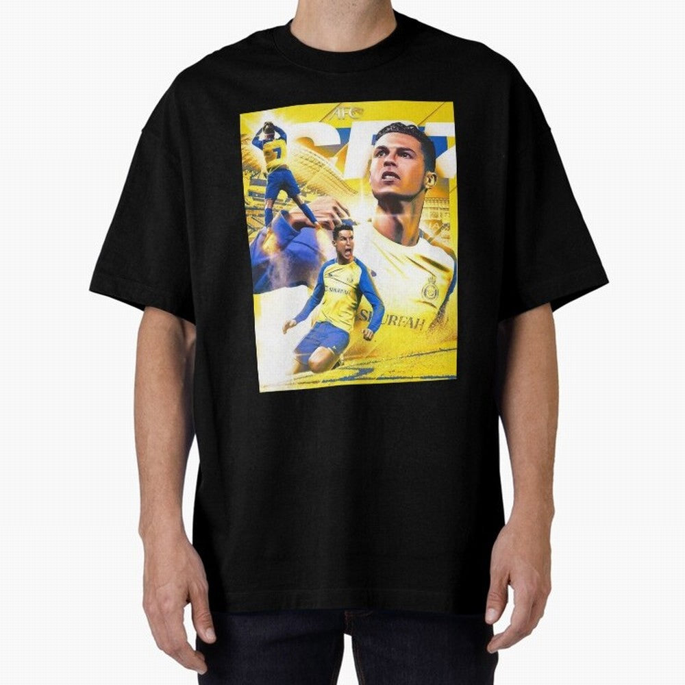 Cristiano Ronaldo Al-Nassr Football Club Oversized T-Shirt Show Up for the Glory of FIFA World Cup 2026 for Fans of Messi and England, Bringing Stadium Chants, National Pride, Trophy Dreams and Unforgettable Football Memories; Perfect for Fans,