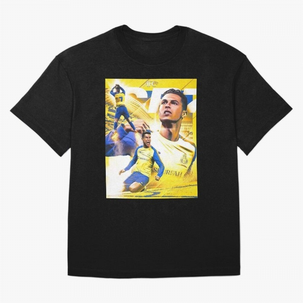 Cristiano Ronaldo Al-Nassr Football Club Oversized T-Shirt Show Up for the Glory of FIFA World Cup 2026 for Fans of Messi and England, Bringing Stadium Chants, National Pride, Trophy Dreams and Unforgettable Football Memories; Perfect for Fans,