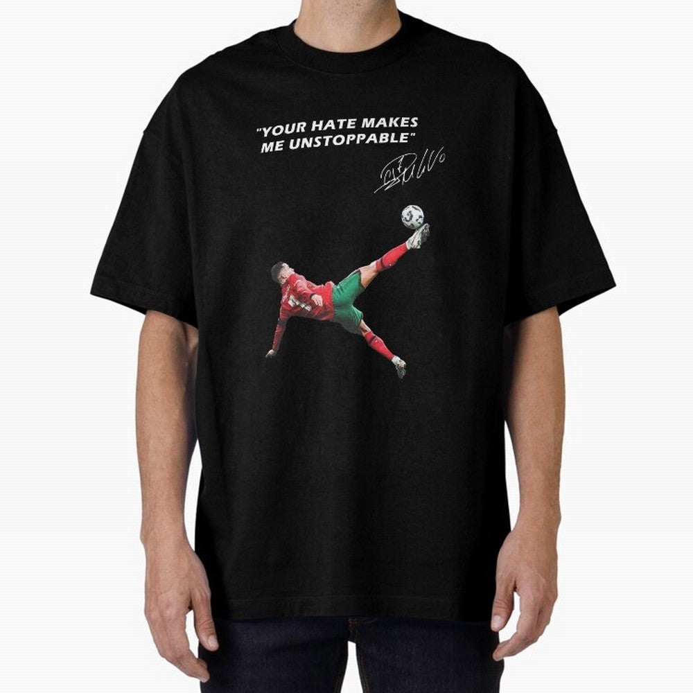 Cristiano Ronaldo Footballer Oversized T-Shirt Celebrate Football Dreams Across FIFA World Cup 2026 for Fans of Neymar and Argentina and Brazil, Bringing Match Day Excitement, Supporter Culture, Golden Goals and Global Football Passion; Made for