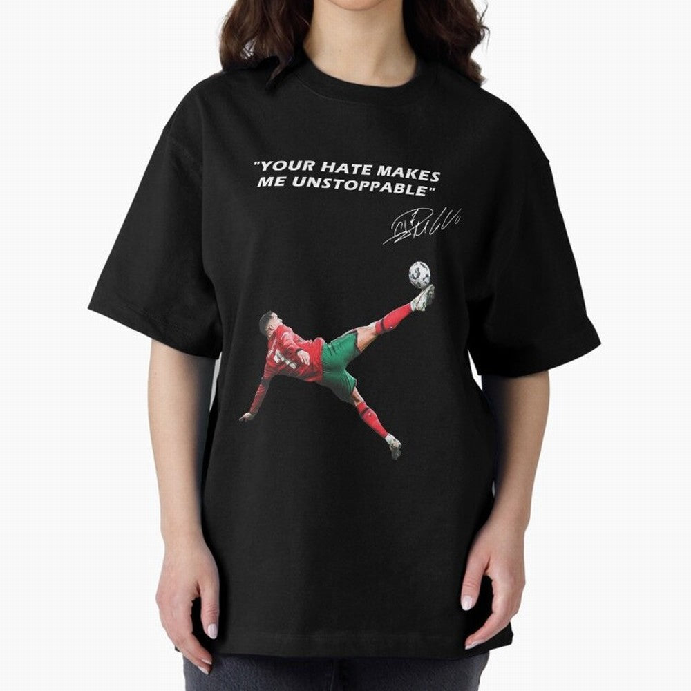 Cristiano Ronaldo Footballer Oversized T-Shirt Celebrate Football Dreams Across FIFA World Cup 2026 for Fans of Neymar and Argentina and Brazil, Bringing Match Day Excitement, Supporter Culture, Golden Goals and Global Football Passion; Made for